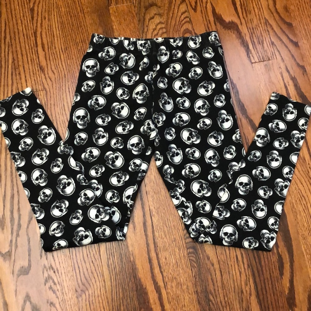 Skull Leggings No Boundaries 3-5 Skulls Headphones Music Yoga Pants